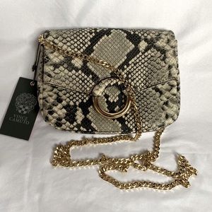 Sassy Snake Leather VINCE CAMUTO Clutch small Crossbody gold-tone